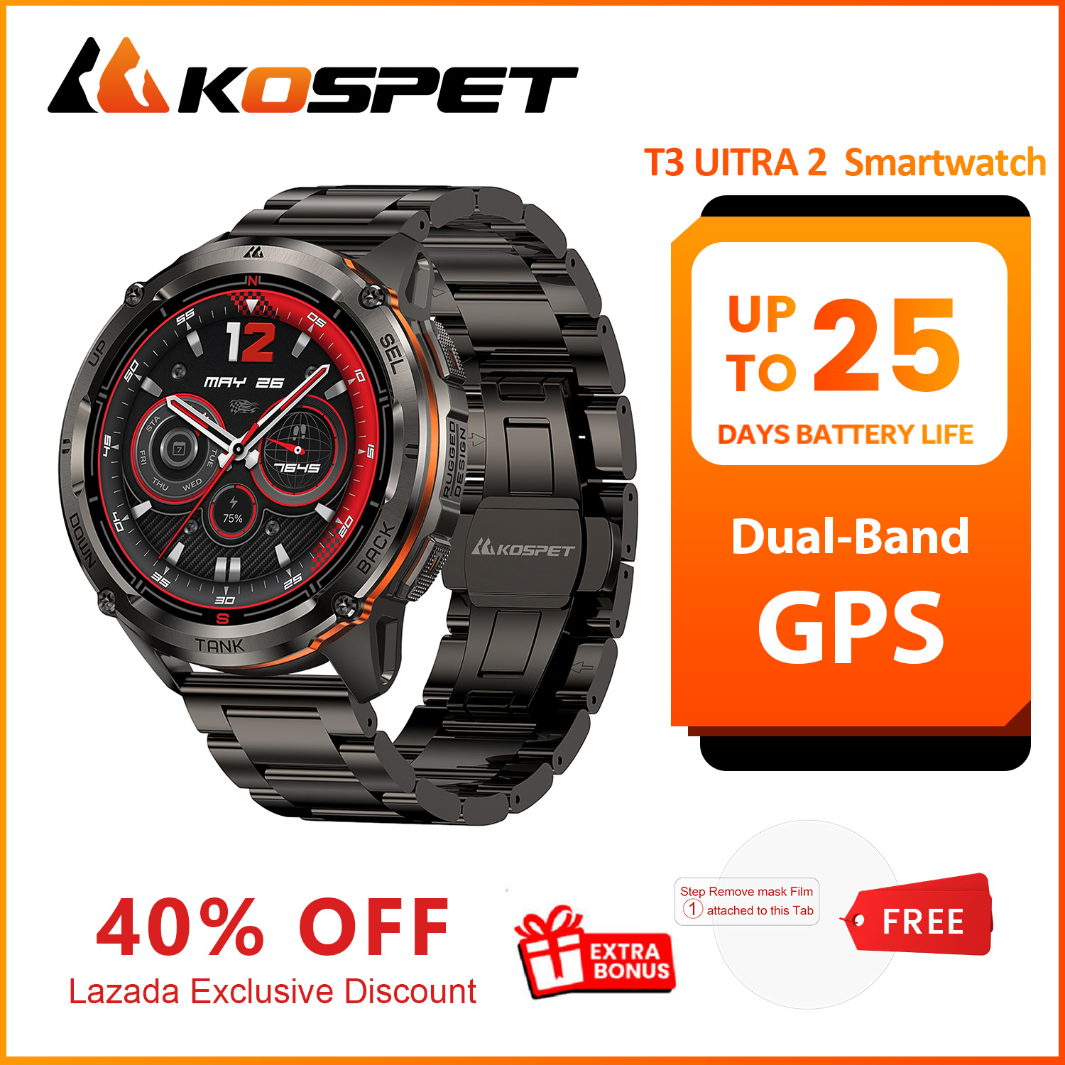 Smartwatch Premium Watches For Men - Nuovo KOSPET TANK T3 Ultra2 Edizione