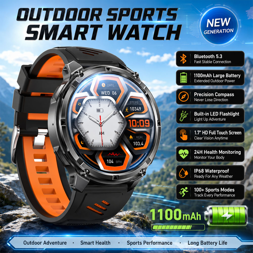 Smartwatch YAOCX AMOLED per Uo - Smartwatch Rugged Watches For Men recensione e prezzo