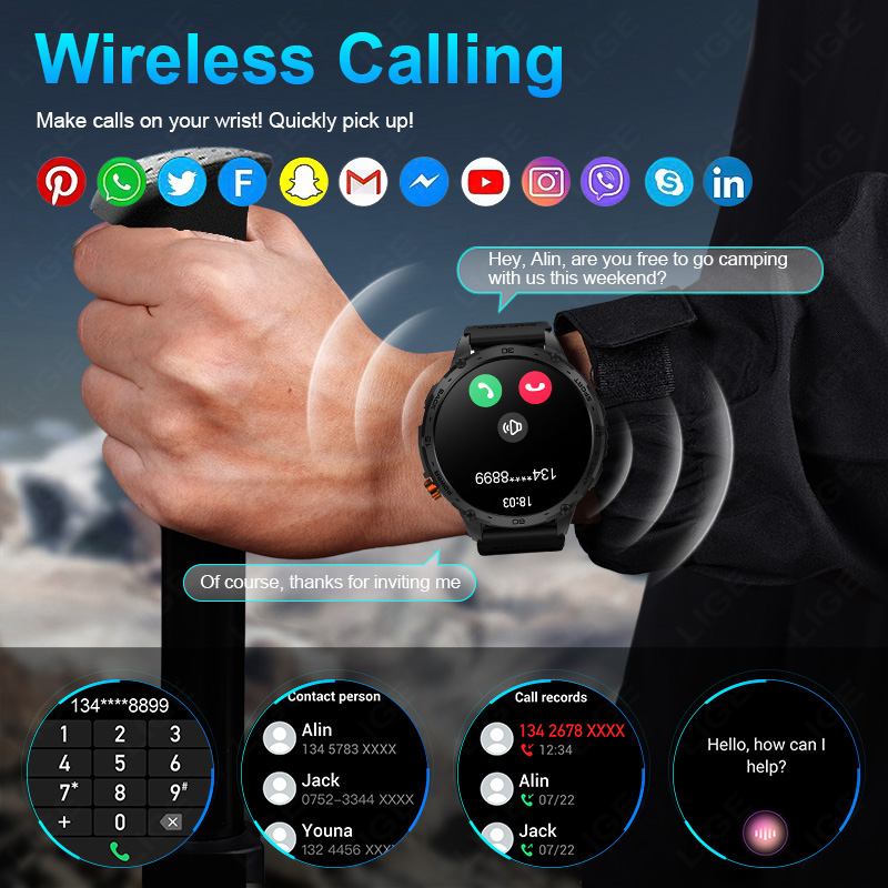 LIGE 730mAh Batteria di grandi - Smartwatch Latest Watches For Men recensione e prezzo